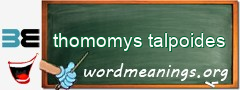 WordMeaning blackboard for thomomys talpoides